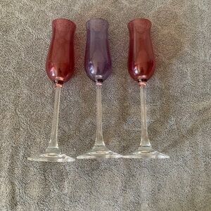 Lenox Red and Purple Champagne Flutes
